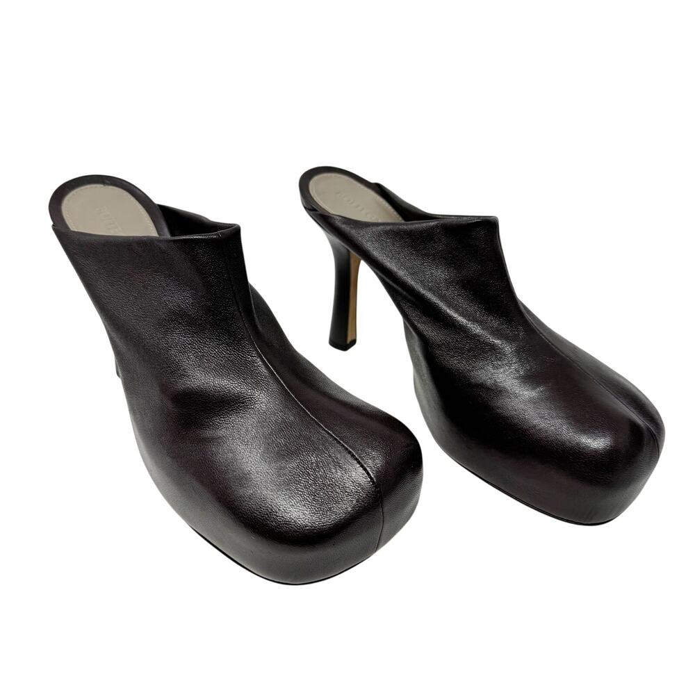 Bottega Veneta Cocktail Stretch Nappa Platform Mule Chocolate Brown EU 36.5